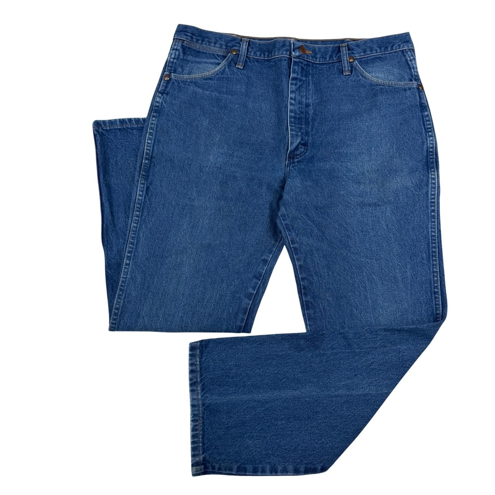 Wrangler Vintage Jeans Men 38x30 Blue Straight Leg Made in USA Denim 3676